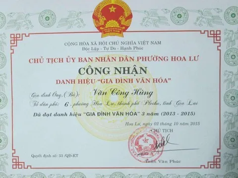 Về danh hiệu văn hóa