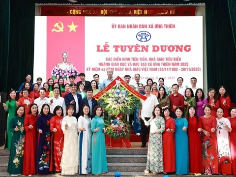 Xã Ứng Thiên tôn vinh nhà giáo tiêu biểu và các điển hình trong phong trào thi đua dạy tốt - học tốt