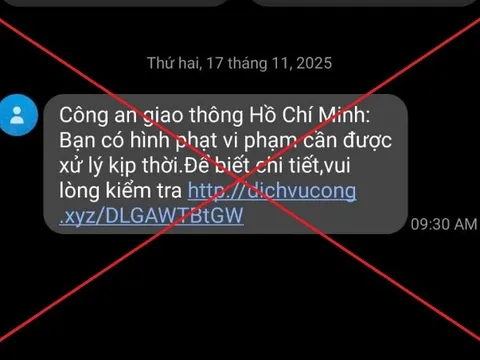 Cảnh báo tin nhắn lừa đảo thông báo “phạt nguội”