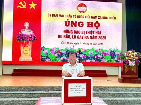 Xã Ứng Thiên phát động ủng hộ đồng bào miền Trung, Tây Nguyên khắc phục thiệt hại do mưa lũ