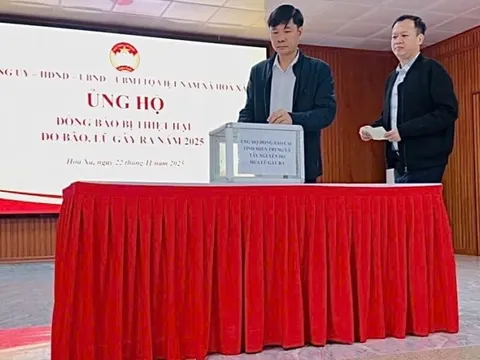 Xã Hoà Xá chung tay ủng hộ đồng bào bị thiệt hại do mưa lũ