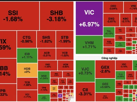 Cổ phiếu Vingroup tăng trần, thị trường chứng khoán “xanh vỏ đỏ lòng”