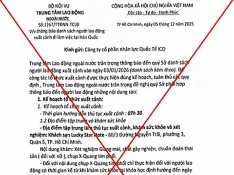 Giả mạo văn bản của Bộ Nội vụ để lừa đảo người lao động