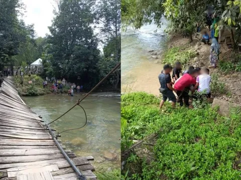 Sập cầu treo, 50 khách dự đám cưới rơi xuống sông