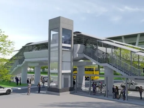 Lắp thang máy ở cầu vượt bộ hành Metro số 1