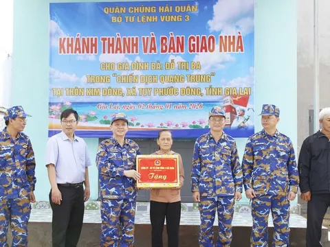 Thi công vượt tiến độ, Vùng 3 Hải quân sớm bàn giao nhà cho người dân vùng lũ Gia Lai