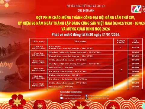 Chiếu miễn phí phim chào mừng thành công Đại hội Đảng lần thứ XIV