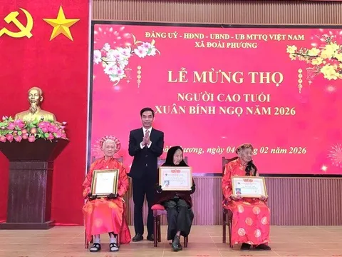Xã Đoài Phương mừng thọ người cao tuổi dịp Tết Bính Ngọ 2026