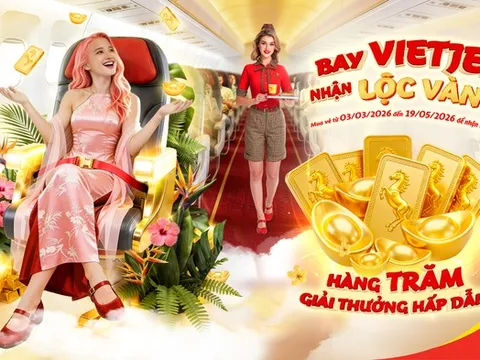 Bay Vietjet đầu năm, rước lộc vàng may mắn