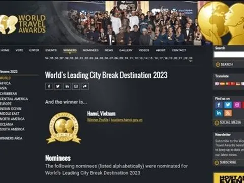 Hà Nội được vinh danh là Điểm đến thành phố hàng đầu thế giới cho kỳ nghỉ ngắn ngày
