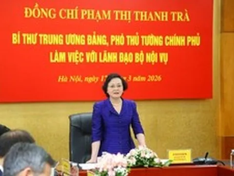 Phó Thủ tướng Phạm Thị Thanh Trà giao nhiệm vụ trọng tâm, cấp bách cho Bộ Nội vụ