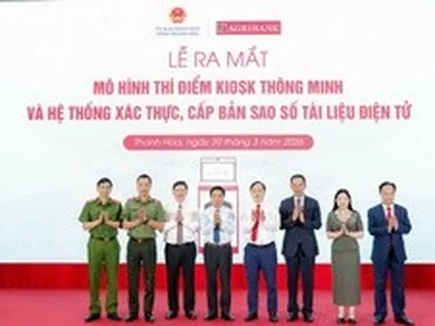 Agribank đồng hành triển khai Kiosk số hóa dịch vụ công