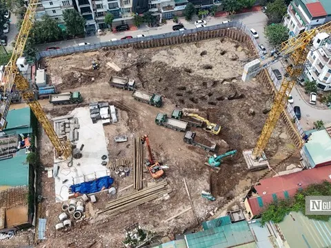 Cận cảnh thi công NOXH có giá 29 triệu đồng/m2 ở ngoại thành Hà Nội