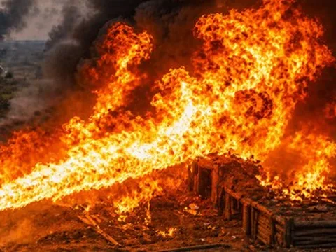 Đòn hỏa lực dữ dội: Súng phun lửa Nga thiêu đốt phòng tuyến Ukraine tại Sumy