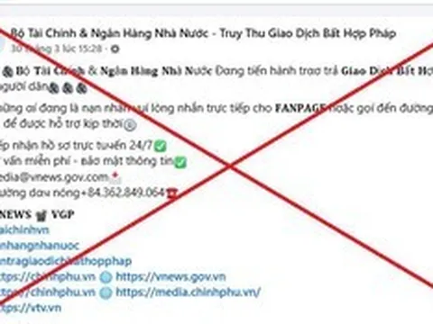 Cảnh báo thủ đoạn giả mạo trang facebook Bộ Tài chính để lừa đảo