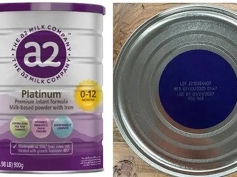 Bộ Y tế cảnh báo, thu hồi 3 lô sữa a2 Platinum Premium dành cho trẻ 0-12 tháng tuổi