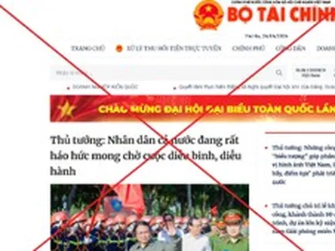 Người dân cần cảnh giác với các trang thông tin giả mạo Bộ Tài chính