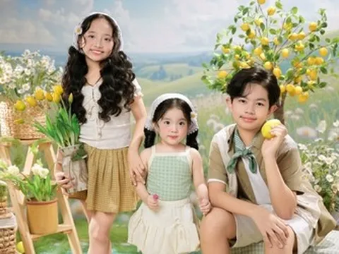 Khung hình "gấp 3 visual" của 3 nhóc tỳ nhà Khánh Thi - Phan Hiển