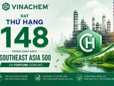 Vinachem được vinh danh trong bảng xếp hạng 500 doanh nghiệp hàng đầu Đông Nam Á năm 2026