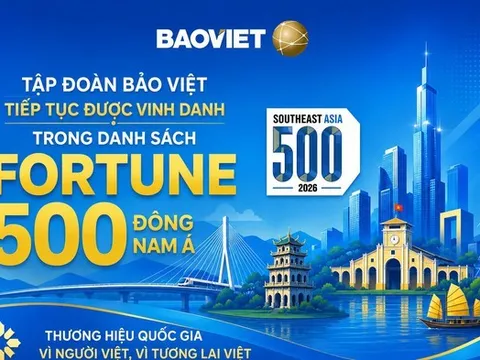 Tập đoàn Bảo Việt (BVH) tiếp tục được vinh danh trong danh sách Fortune 500 Đông Nam Á