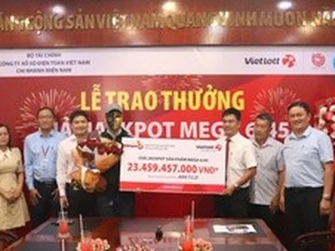 Vietlott trao giải Jackpot trị giá hơn 23,4 tỷ đồng