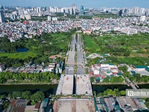 Toàn cảnh tuyến đường 10 làn xe ở Hà Nội sau khi gỡ vướng giải phóng mặt bằng