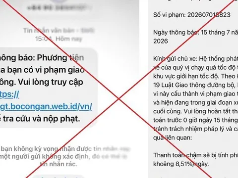 Cảnh báo thủ đoạn giả mạo Cổng Dịch vụ công lừa nộp "phạt nguội"