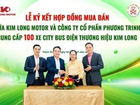 KIM LONG MOTOR cung cấp 100 xe buýt điện cho Phương Trinh Buslines, thúc đẩy chuyển đổi giao thông xanh