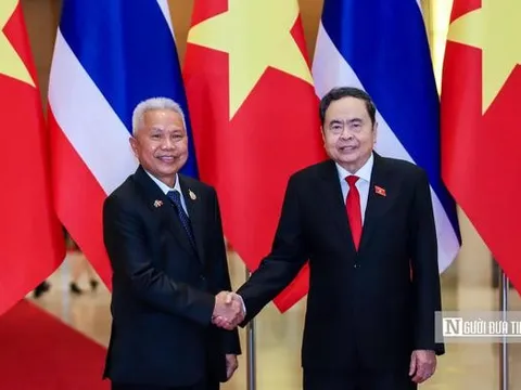 Chủ tịch Quốc hội Trần Thanh Mẫn đón và hội đàm với Chủ tịch Quốc hội Thái Lan