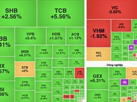VN-Index tăng gần 9 điểm, nhóm tài chính và năng lượng dẫn dắt thị trường