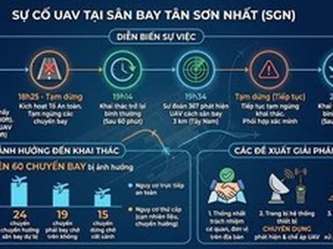 Sân bay Tân Sơn Nhất 2 lần dừng cất, hạ cánh do UAV, Cục Hàng không ra thông báo khẩn