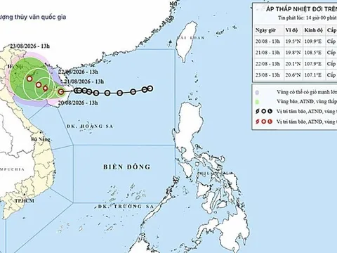 Áp thấp nhiệt đới áp sát vịnh Bắc Bộ, có khả năng mạnh lên thành bão số 4