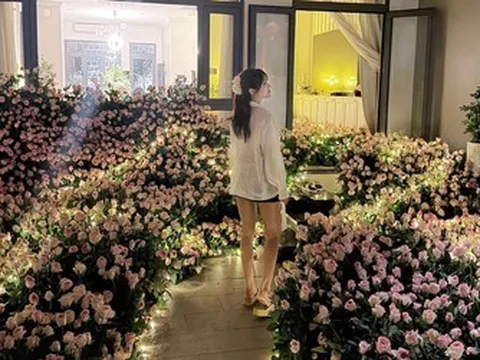 Diệp Lâm Anh được bạn trai kém 11 tuổi tặng 6.836 bông hoa hồng