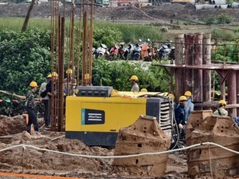 Nhộn nhịp trên công trường đường sắt cao tốc Hà Nội - Quảng Ninh dịp Quốc khánh