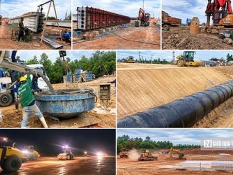 Thi công xuyên lễ trên công trường cao tốc Quy Nhơn - Pleiku