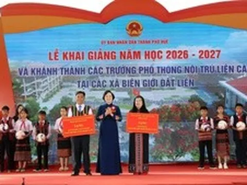 Phó Thủ tướng Phạm Thị Thanh Trà dự lễ khai giảng, khánh thành Trường Phổ thông nội trú A Lưới 3 (TP. Huế)