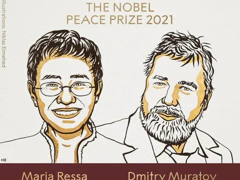 Nobel Hòa bình vinh danh 2 nhà báo